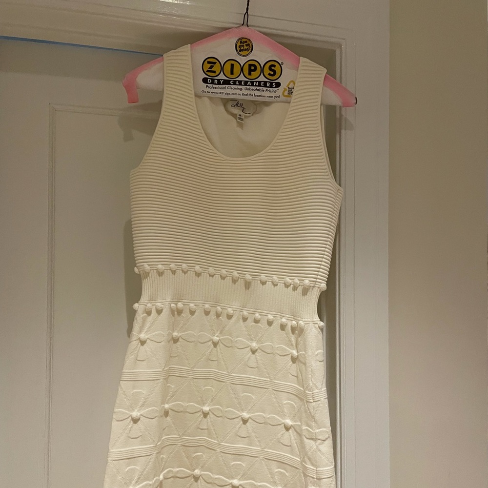 Milly Bahia Jacquard white knit dress